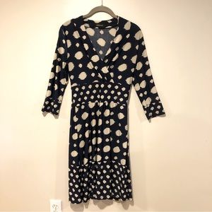 Reborn navy blue and cream dress, S.